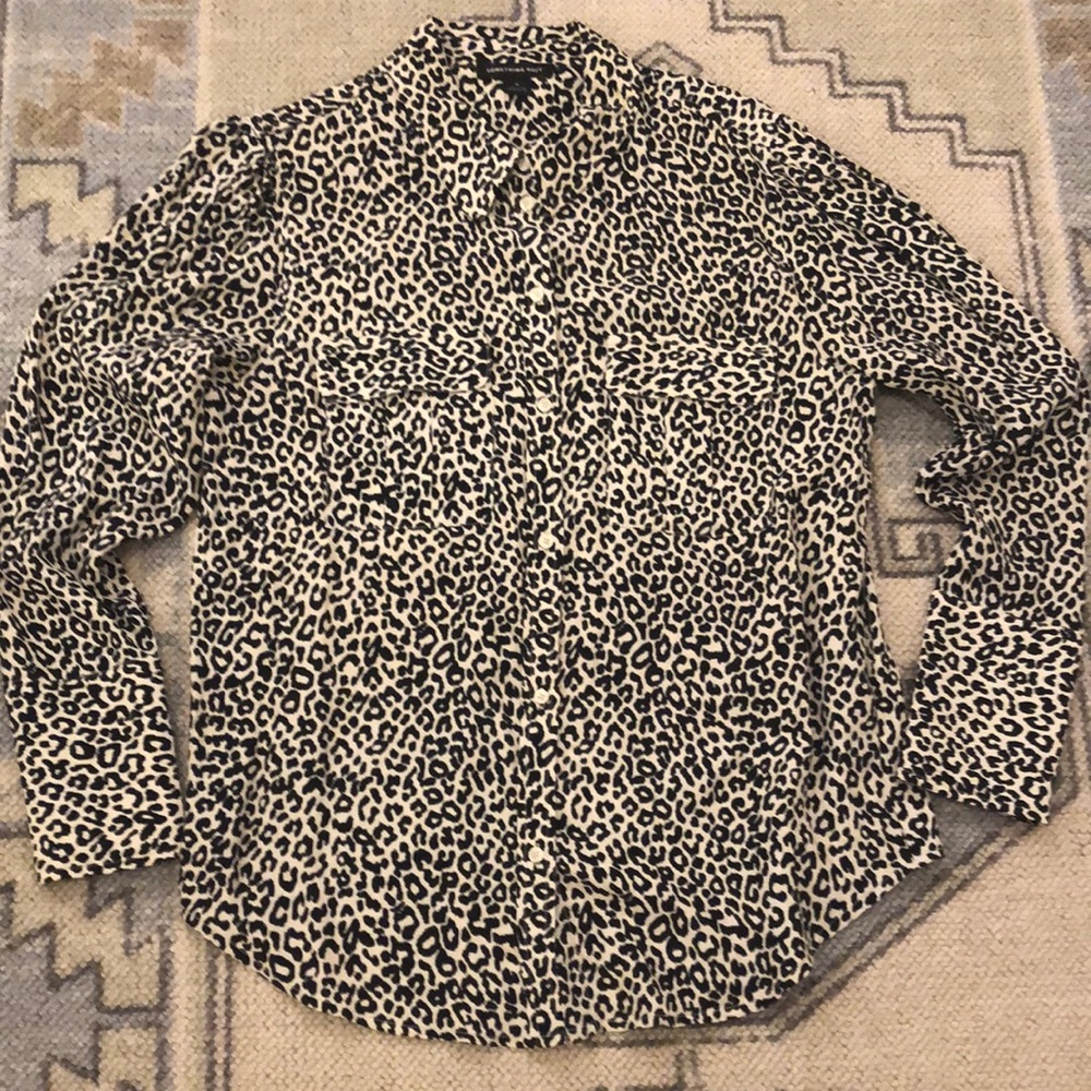 Something Navy leopard blouse